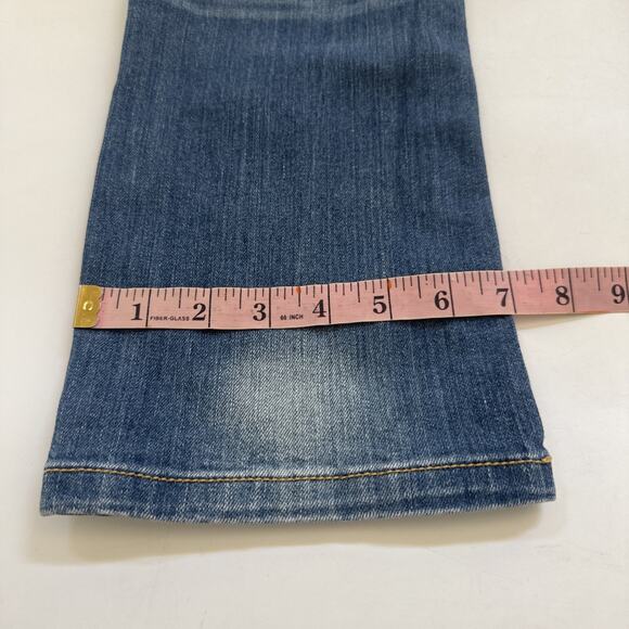 Miss Me Jeans Boyfriend Capri Thick Stitch Rhinestone Embroidered 28 Flap Pocket - Picture 9 of 13